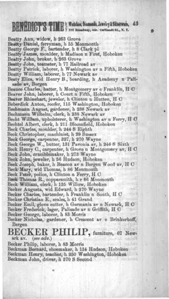 Becker family directory 1870-1871 - page 1