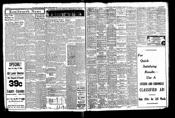 Cranford Citizen and Chronicle, 8 June 1950:99 kindergartners receive diplomas in Harding School