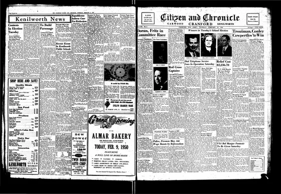 Cranford Citizen and Chronicle, Kenilworth school notices, printed 9 and 16 February 1950