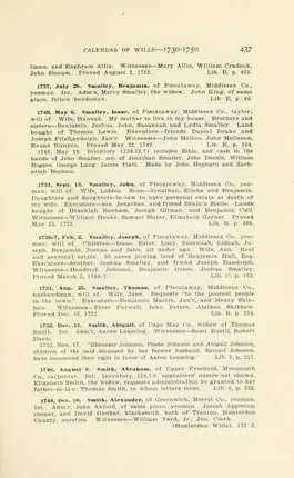 Calendar of New Jersey Wills II p437
