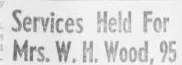Mollie Newman Wood obituary headline, 1957