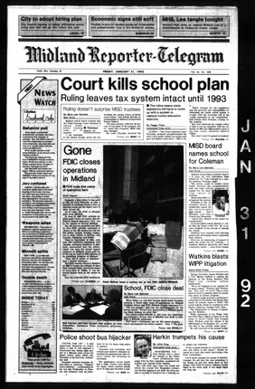 Midland Reporter-Telegram, 31 January 1992, p.2B, David Waguespack obituary - original PDF page 1
