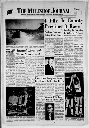 The Muleshoe Journal, 3 February 1972, volume49 no.5, Mrs. Waguespack Receives Degree - original PDF page 1