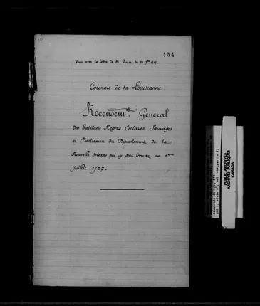 1727 Louisiana census - copied title frame 574
