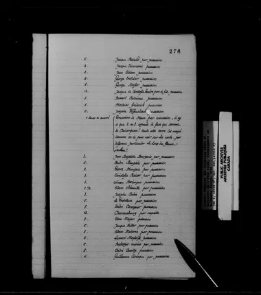 Joseph Wagenspach land list - undated archival copy